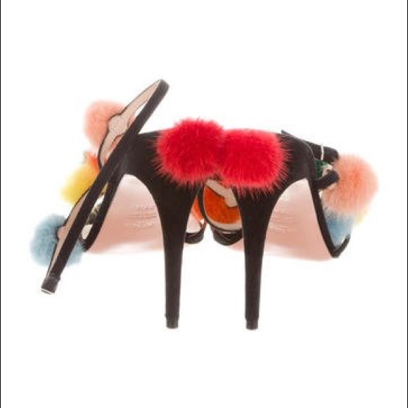❌SOLD❌ BRAND NEW: Fendi Pom Pom Heels - Picture 4 of 5